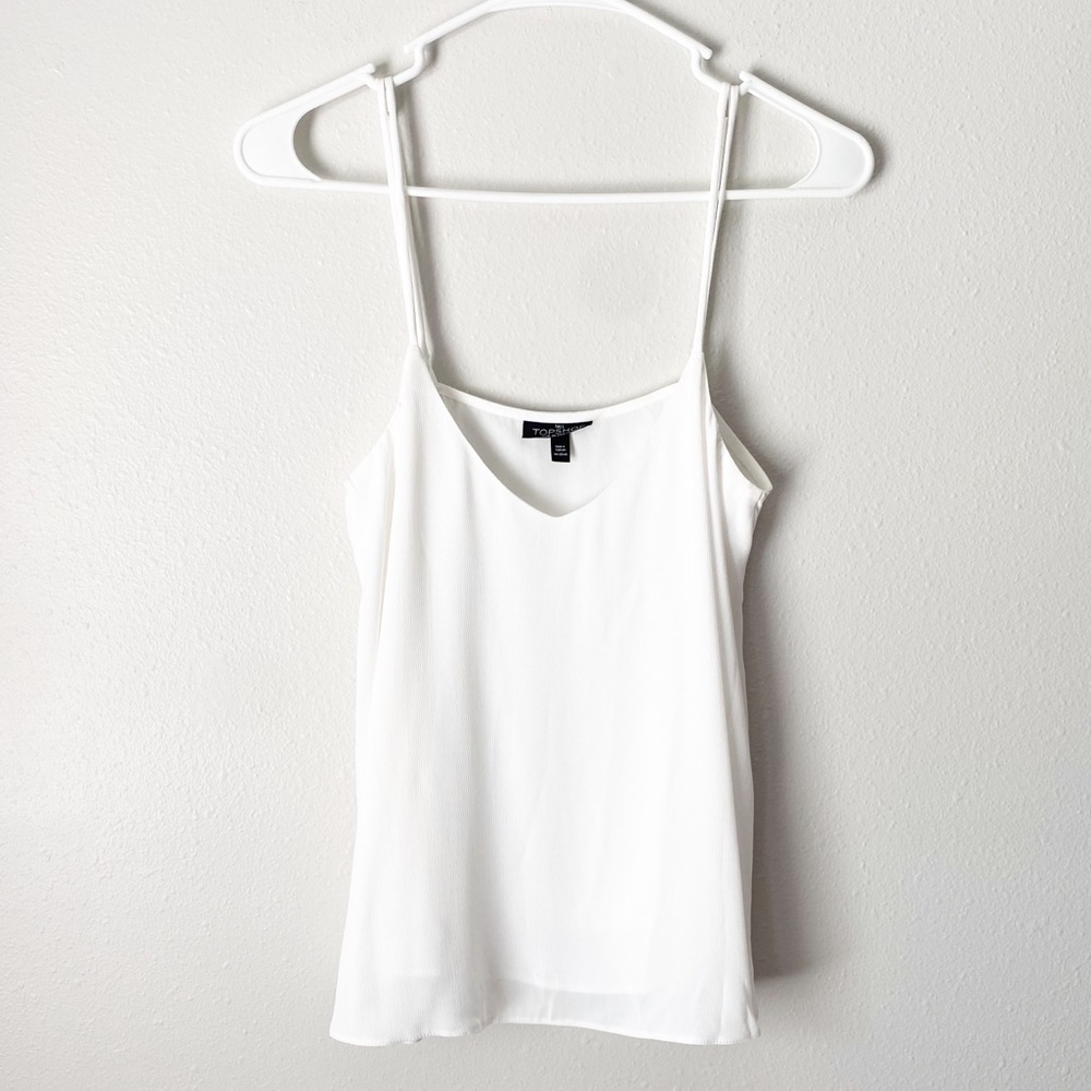 Topshop White Layered Tank Top Size 4 Tall